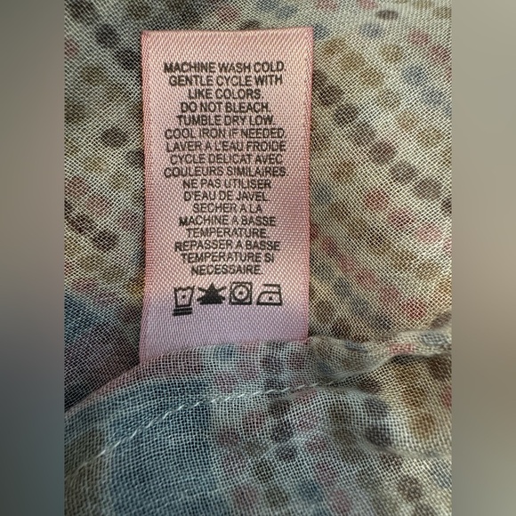 Calypso St Barth Boho Spotted Print Tie Neck Long Sleeve Peasant Blouse Sz S - Picture 10 of 11